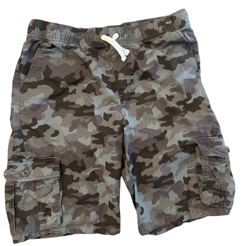 Cat & Jack Target Boys XL 16 Draw String Elastic Waist Camo Cargo Shorts